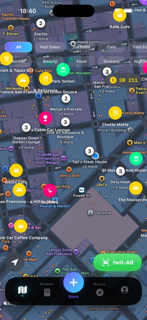 Twitgo Map Screen